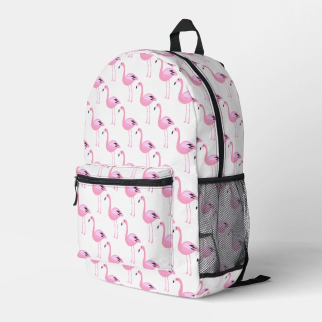 Pink Flamingos Bedruckter Rucksack (Rückseitige Ecke Rechts)
