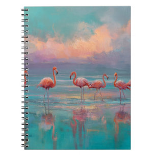 Pink Flamingos Dreamy Sunset Shopping Mall Notizblock