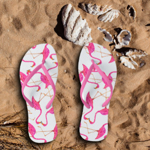 Pink Flamingos Flip Flops