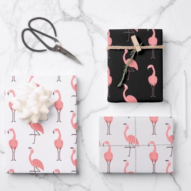 Pink Flamingos Geschenkpapier Set (Vorderseite)