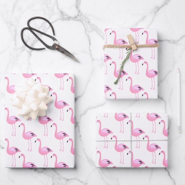 Pink Flamingos Geschenkpapier Set (Vorderseite)