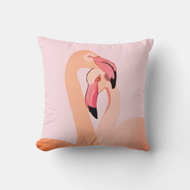 Pink Flamingos Liebe Kissen, Flamingo Kissen (Vorderseite)