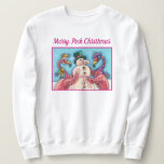 PINK FLAMINGOS MACHEN SNOWMAN, FUNNY CHRISTMAS VÖG SWEATSHIRT<br><div class="desc">FLAMINGOS MACHEN PINK SNOWMEN. ADORABLE "MERRY PINK CHRISTMAS" FERIEN SWEATSHRIT *Anpassen ... . Mehr Farben,  Stile und Gender Susan Brack Designs</div>