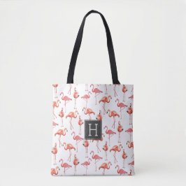 Pink Flamingos Monogram Pattern | Tasche