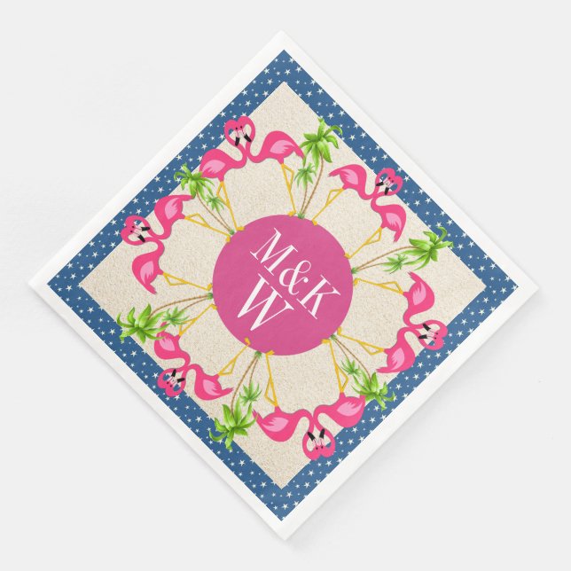 Pink Flamingos Party Goods Napkins Serviette (Ecke)