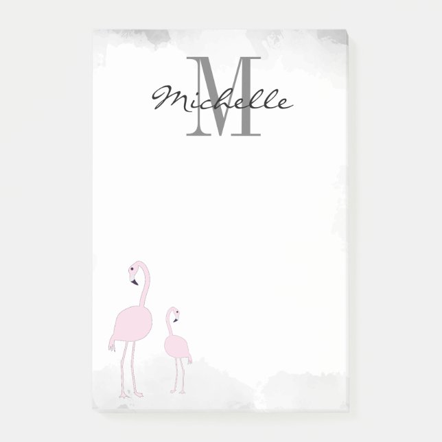 Pink Flamingos Personalisiert Post-it-Notizen Post-it Klebezettel (Vorderseite)