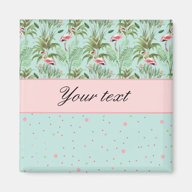 Pink Flamingos Polka Dots Magnet (Vorne)