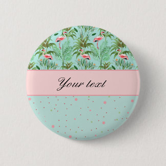 Pink Flamingos Polka Punkte Button
