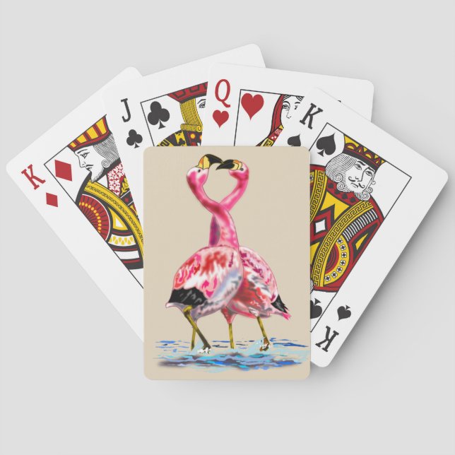 Pink Flamingos Spielkarten für Ihre Farben (Rückseite)