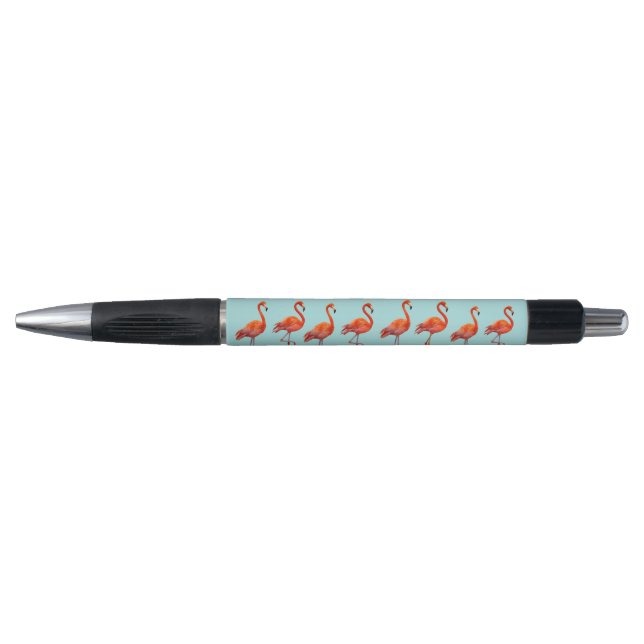 Pink Flamingos und Reed Pflanze auf Light Blue Kugelschreiber (Vorderseite)