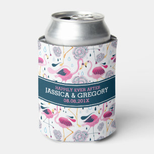 Pink Flamingos und tropische Blume Muster Dosenkühler