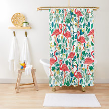 Pink Flamingos und tropische Blume Muster