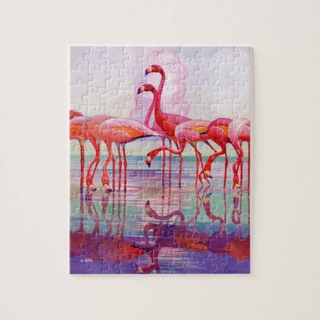 Pink Flamingos von Francis Lee Jaques (Vertikal)