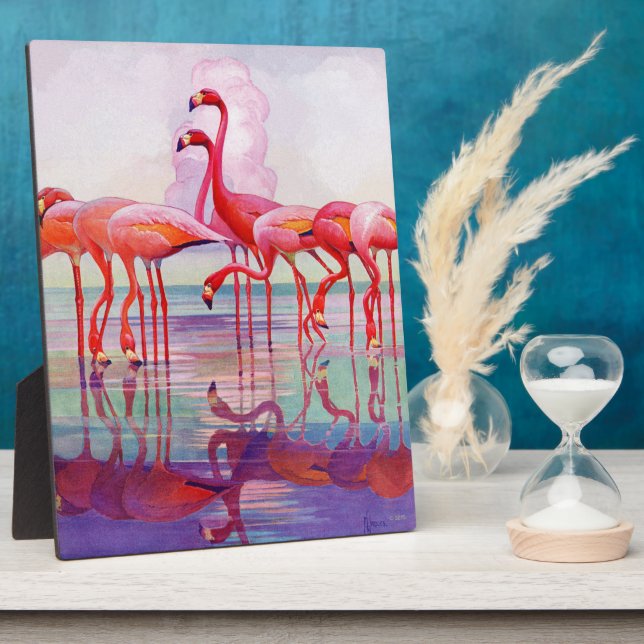 Pink Flamingos von Francis Lee Jaques Fotoplatte (Seite)