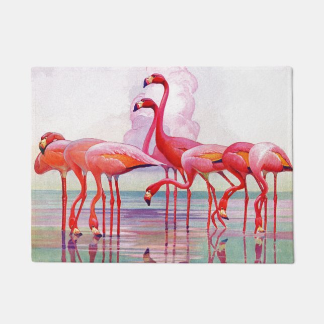 Pink Flamingos von Francis Lee Jaques Fußmatte (Vorderseite)
