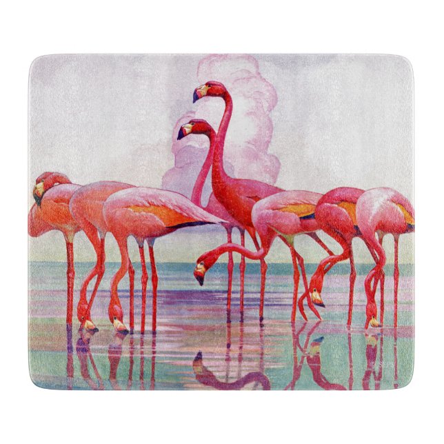 Pink Flamingos von Francis Lee Jaques Schneidebrett (Vorderseite)