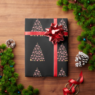 Pink Flamingos Weihnachtsbaum Feiertag Weihnachten Geschenkpapier