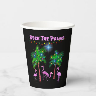 Pink Flamingos Weihnachtspalme Tropische Weihnacht Pappbecher