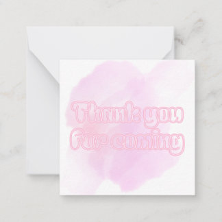 Pink Flat Note Card Mitteilungskarte