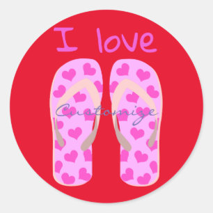 Pink Flip Flops Thunder_Cove Runder Aufkleber