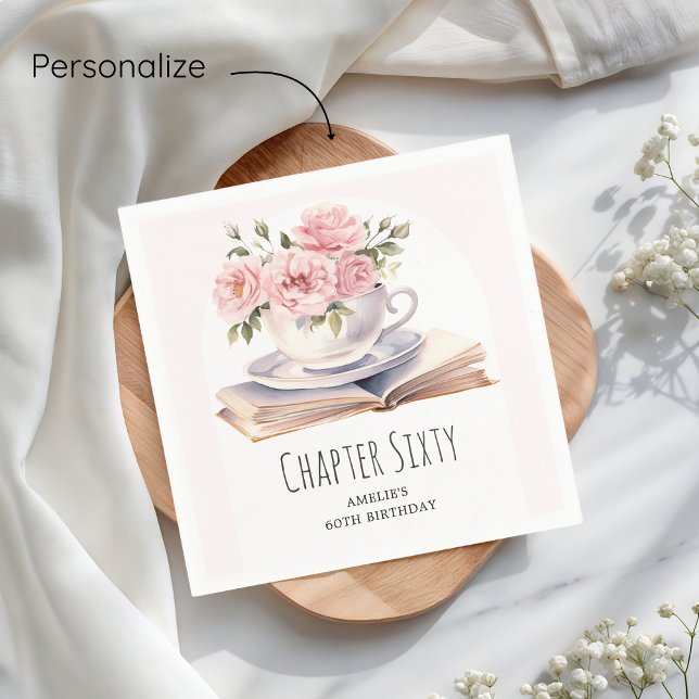 Pink Floral 60. Buch Thema Geburtstag Serviette (Von Creator hochgeladen)