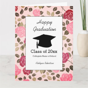 Pink Floral Abschluss Class 2025 Karte