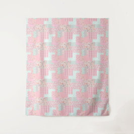 Pink Floral Aesthetic Tapestry | Romantic Wall Dec Wandteppich