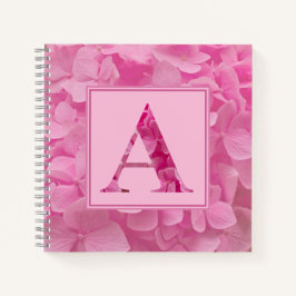 Pink Floral Alphabet Letter "A Journal Notebook" Notizbuch