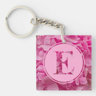 Pink Floral Alphabet Letter "E" und XO Schlüsselanhänger