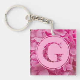 Pink Floral Alphabet Letter "G" und XO Schlüsselanhänger