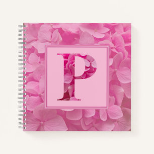Pink Floral Alphabet Letter "P" Journal-Notebook Notizbuch