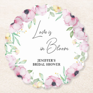 Pink Floral Anemon Brautparty Untersetzer