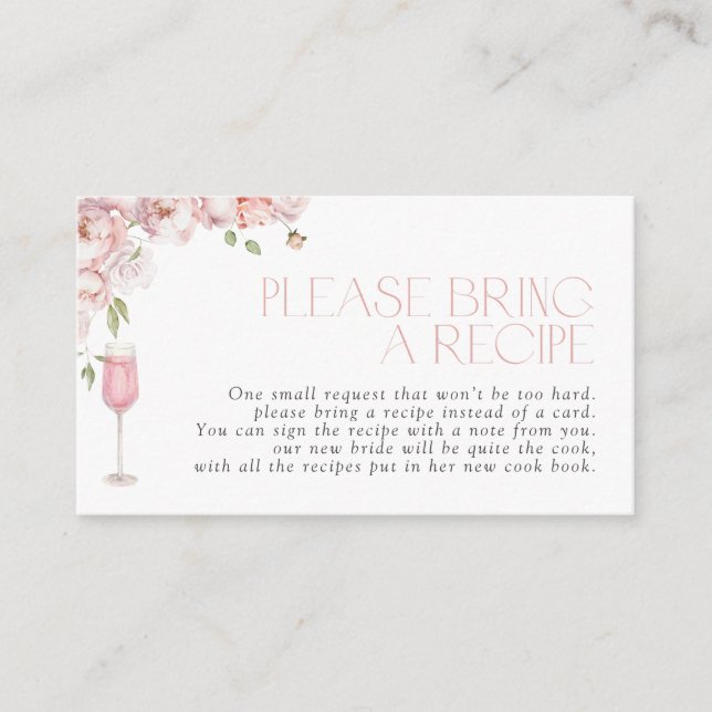 Pink Floral Apportez Une Carte De Boîtier Recette  (Devant)