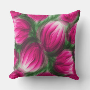 Pink Floral Aquarell Malte Tulip Art Kissen