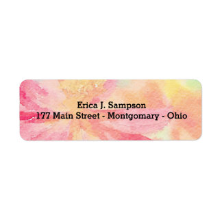 Pink-Floral-Aquarelletiketten mit individuellem Lo