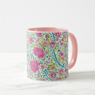 Pink Floral Arabisches Muster Tasse