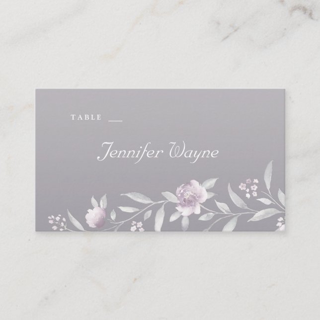 Pink floral argent Chinoiserie mariage cartes de p (Devant)