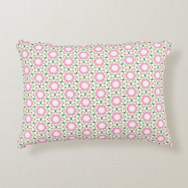 Pink Floral Artistic Abstrakt Pattern Dekokissen (Vorderseite)