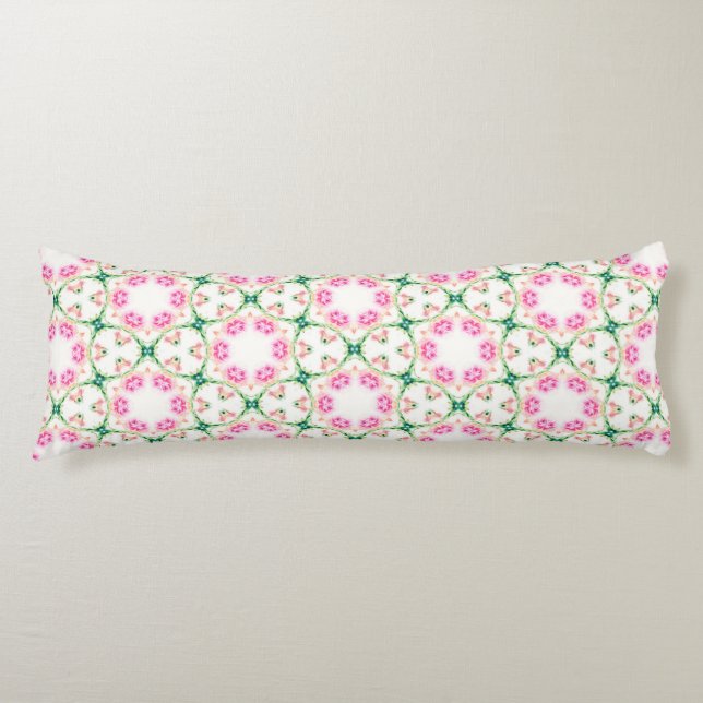 Pink Floral Artistic Abstrakt Pattern Seitenschläferkissen (Vorderseite)