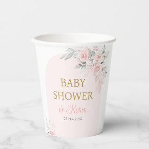Pink Floral Baby Dusche Mädchen Pappbecher