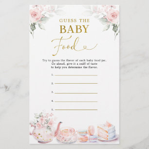 Pink Floral Baby Dusche Party Ratess Baby Food