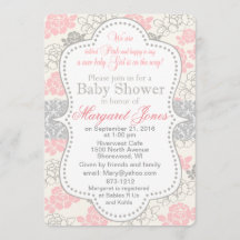 Pink Floral Baby Girl Dusche Einladung anpassen