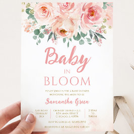 Pink Floral Baby in Bloom Baby Dusche Einladung