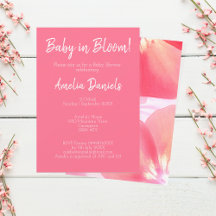 Pink Floral Baby in Bloom Baby Dusche Einladung