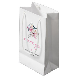 Pink Floral Baby in Bloom Baby Dusche Kleine Geschenktüte