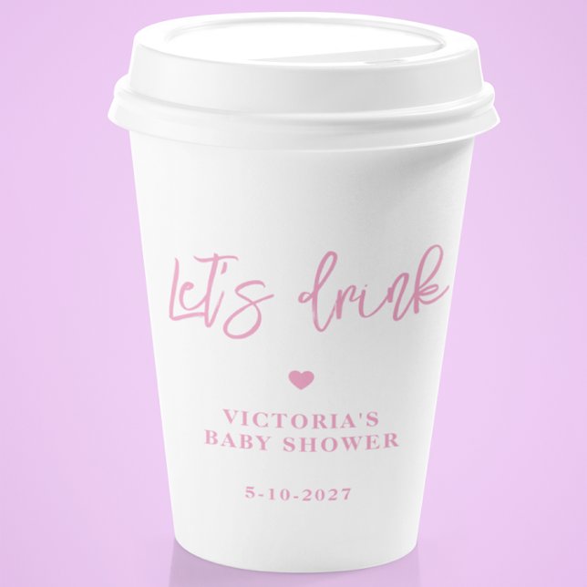 Pink Floral Baby in Bloom Baby Dusche Pappbecher (Von Creator hochgeladen)