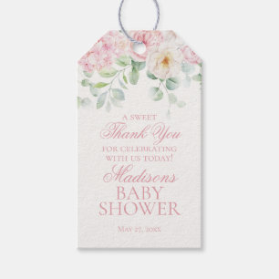 Pink Floral Baby in Bloom Baby Duschfavoriten Geschenkanhänger