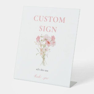 Pink Floral Baby in Bloom Baby shower Panneau pers