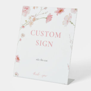 Pink Floral Baby in Bloom Baby shower Panneau pers