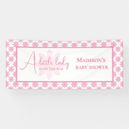 Pink Floral Baby Shower  Banner